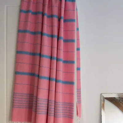 Other bath linens - hammam towel XL candy pink-ocean blue 220x160 cm - OTTOMANIA