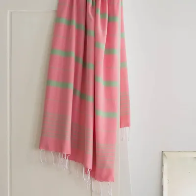 Other bath linens - hammam towel candy pink-pistachio 170x100cm - OTTOMANIA