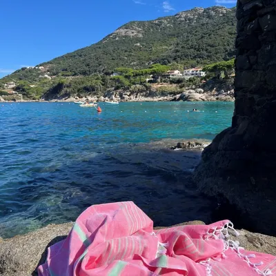Other bath linens - hammam towel XL candy pink-pistachio 220x160cm - OTTOMANIA