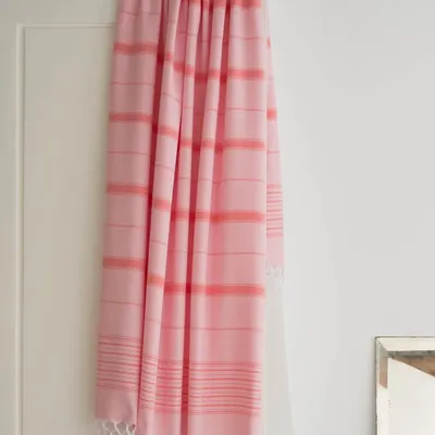 Autres linges de bain - fouta rose poudre-rouge corail 170x100 cm - OTTOMANIA
