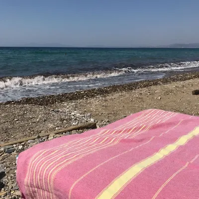 Other bath linens - hammam towel XL tulip pink/yellow 220x160cm - OTTOMANIA