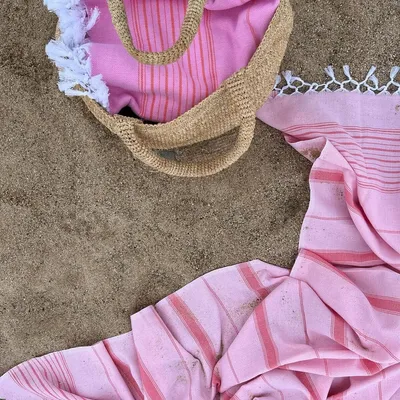 Other bath linens - hammam towel sorbet pink/mandarin 170x100cm - OTTOMANIA