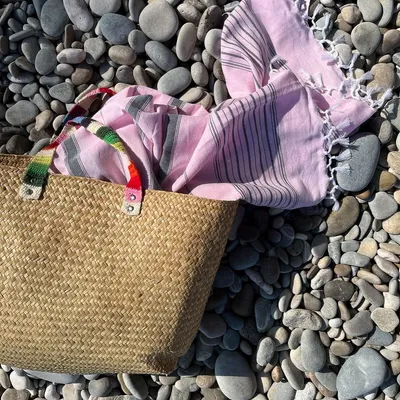 Other bath linens - hammam towel pink/black 170x100cm - OTTOMANIA