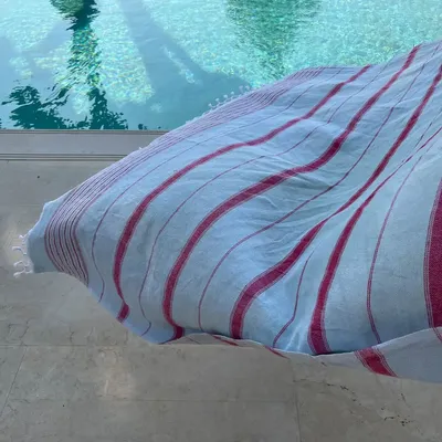 Other bath linens - hammam towel XL sea green-cerise 220x160cm - OTTOMANIA