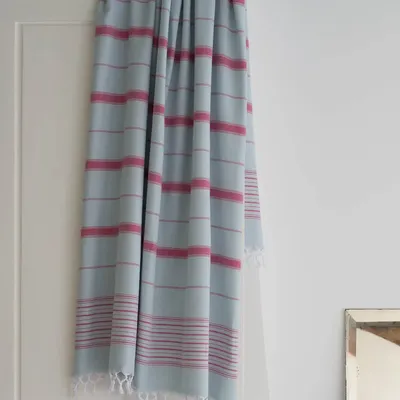 Other bath linens - hammam towel XL sea green-cerise 220x160cm - OTTOMANIA