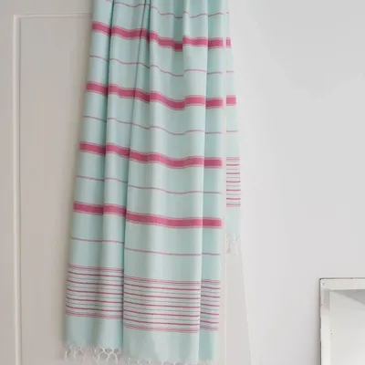 Other bath linens - hammam towel XL mint green-ruby red 220x160 cm - OTTOMANIA