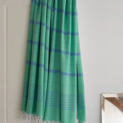 Other bath linens - hammam towel XL jade green/ocean blue 220x160cm - OTTOMANIA