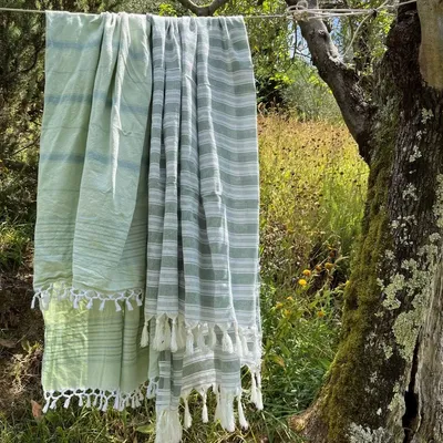 Other bath linens - hammam towel light green/grey-green 170x100cm - OTTOMANIA
