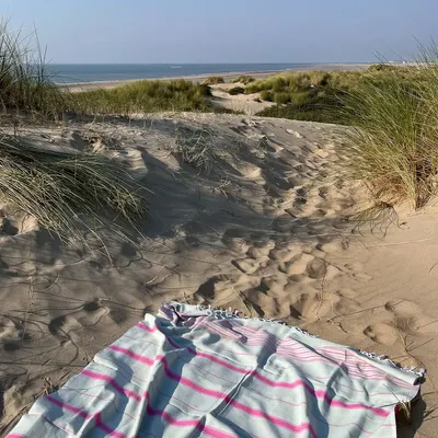 Autres linges de bain - fouta sauge/fuchsia 170x100cm - OTTOMANIA