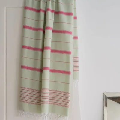 Other bath linens - hammam towel light green/fuchsia 170x100cm - OTTOMANIA