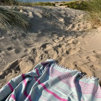 Other bath linens - hammam towel XL sage/fuchsia 220x160cm - OTTOMANIA