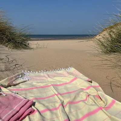 Other bath linens - hammam towel XL linden/candy pink 220x160cm - OTTOMANIA