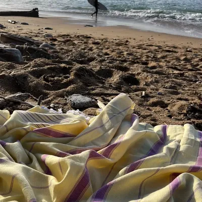 Other bath linens - hammam towel XL yellow/raspberry 220x160cm - OTTOMANIA