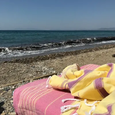 Other bath linens - hammam towel XL yellow/raspberry 220x160cm - OTTOMANIA