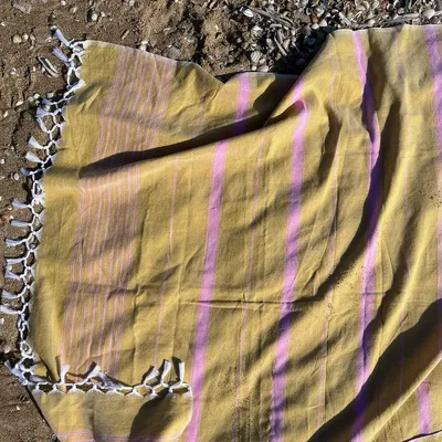 Other bath linens - hammam towel XL mustard yellow/sorbet pink 220x160cm - OTTOMANIA