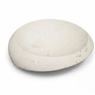 Design objects - Beige limestone bowl 440X90mm - SAGIT