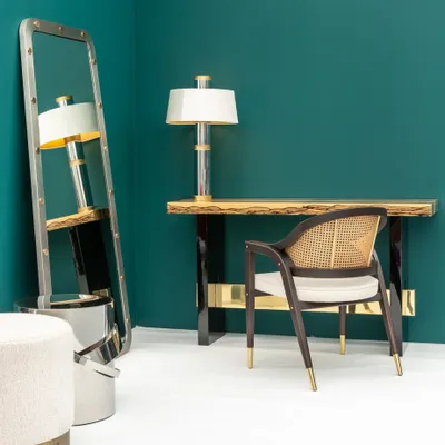 Walk-in closets - Cluster Mirror full length In Stainless Steel Structure and Bronze - DUISTT