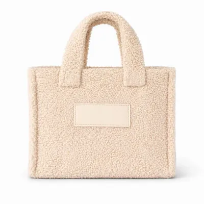 Bags and totes - Teddy Tote Bag in Plush Effect Fabric - Beige (37x16x28cm) - MOONPACK