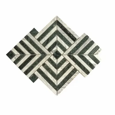 Mosaics - White green carrara marble mosaic - SAGIT