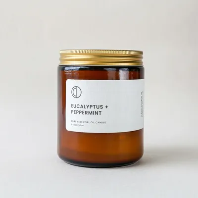 Bougies - Eucalyptus + Menthe poivree | Bougie Pot Ambré |250ml - OCTŌ