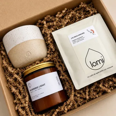 Gifts - Morning Box | Candle, ceramic cup "Land Cream" and coffee - OCTŌ