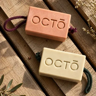 Soaps - 100% natural and vegan rope soap | Deep Forest Peppermint Essential Oil, Palmarosa, White Clay, Activated Charcoal - OCTŌ