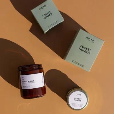 Candles - Forest Nomad (Cedar + Patchouli + Clove) | Amber jar candle - OCTŌ