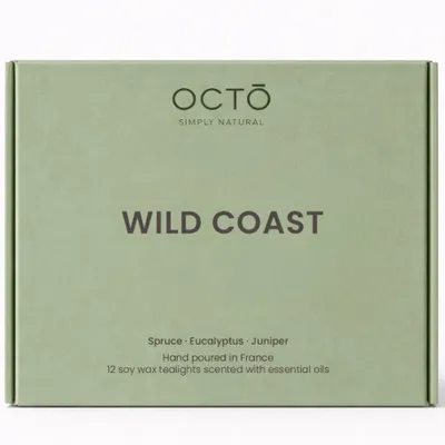 Candles - Tealights | Box of 12 pieces | Forest Nomad (Spruce + Eucalyptus + Juniper) - OCTŌ