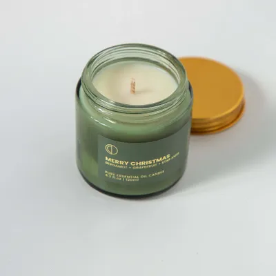 Candles - Merry Christmas (Bergamot + Cinnamon + Grapefruit + Orange + Star Anise) | Green Jar Candle |250ml - OCTŌ