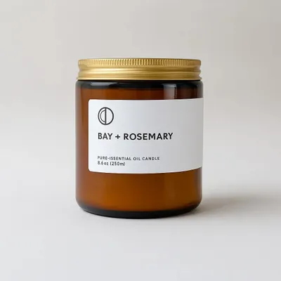 Bougies - Laurier + Romarin | Bougie pot ambré |250ml - OCTŌ