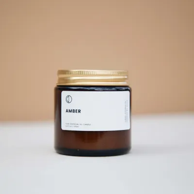 Candles - Amber (Lavender + Patchouli + Frankincense) | Amber Jar Candle |120ml - OCTŌ