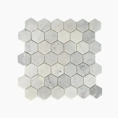 Mosaics - White carrara marble mosaic - SAGIT