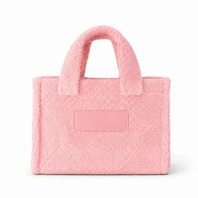Bags and totes - Teddy tote bag in plush effect fabric - Powdery Pink (37x16x28cm) - MOONPACK