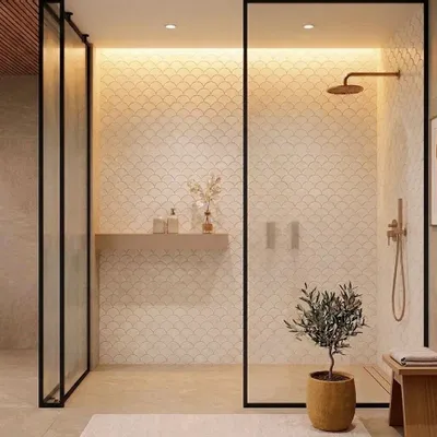 Mosaics - Carrara white fish scale marble mosaic - SAGIT