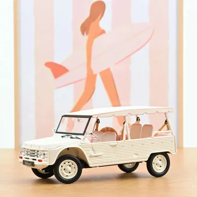 Cadeaux - Citroën Méhari 2023 Blanc et Rose - Voiture miniature 1/18 - NOREV