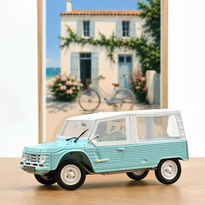 Cadeaux - Citroën Méhari 1983 Bleu Clair - Voiture miniature 1/18 - 300pcs - NOREV