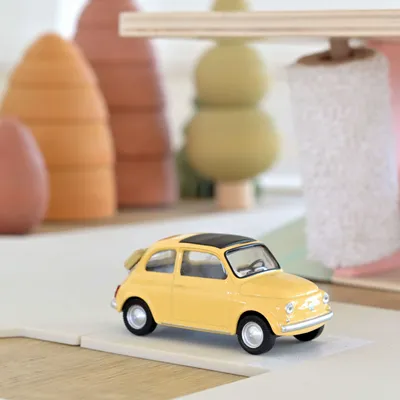 Jouets enfants - Voiture jouet Fiat 500F 1965 Jaune Tahiti Jet-car 1/43 - NOREV