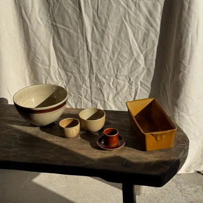 Kitchen utensils - Large honey-colored ceramic terrine dish, caramel H10 L29 - OFFICE OBJETS