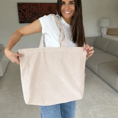 Bags and totes - Reusable velvet bag - Beige (41,5x10x 9cm) - MOONPACK