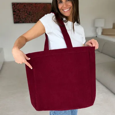 Bags and totes - Reusable velvet bag - Bordeaux (41.5x10x 9cm) - MOONPACK