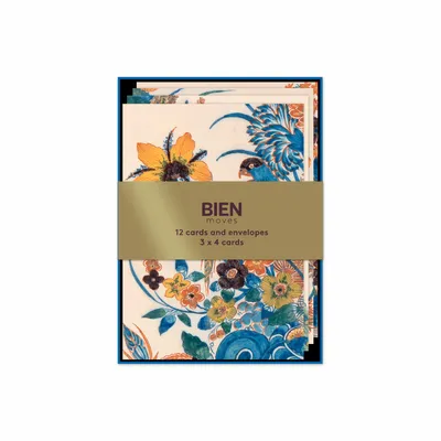 Stationery - Delft Blue Cards with Flowers & Birds, Rijksmuseum - BIEN MOVES