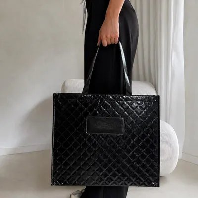 Bags and totes - Non-woven PP reusable bag -\" Oslo\” Black (41x12x35cm) - MOONPACK
