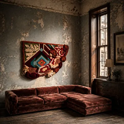 Contemporary carpets - Contemporary wall tapestry — Unique piece — Vernaculario I - ATELIER SAGRADO