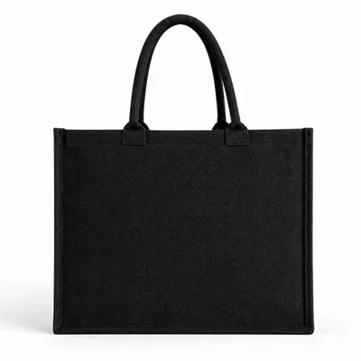 Bags and totes - Reusable Black Jute Bag — Ibiza L (45 × 20 × 34 cm) - MOONPACK