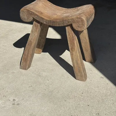 Stools - Ancient teak quadripod stool from Indonesia H 50 L 52 - OFFICE OBJETS