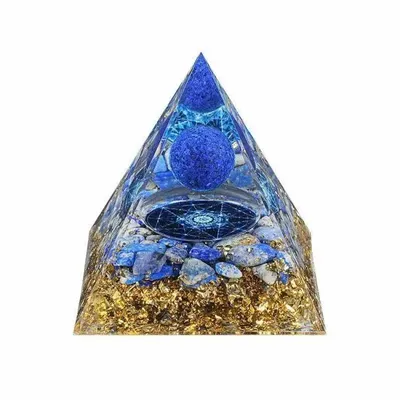 Decorative objects - Lapis Lazuli Orgonite Pyramid, Metatron Base - ARABESK