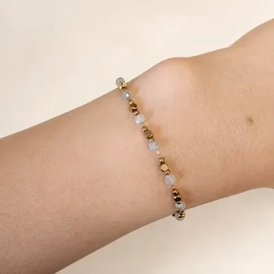 Bracelets - Labradorite AA Energy Bracelet – Gold-Tone Beads - ARABESK