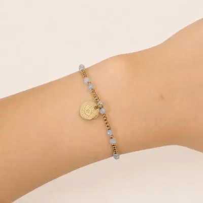 Bracelets - Protection Bracelet, AA Aquamarine – Protective Eye - ARABESK