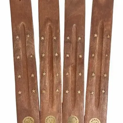 Bougeoirs et photophores  - Porte encens bois ski Soleil x10 - ARABESK