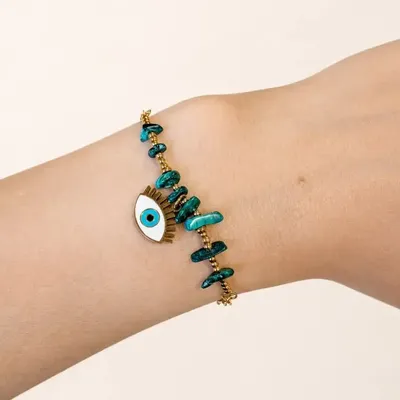 Bracelets - Bracelet Protection en Malachite A – Mauvais Œil - ARABESK